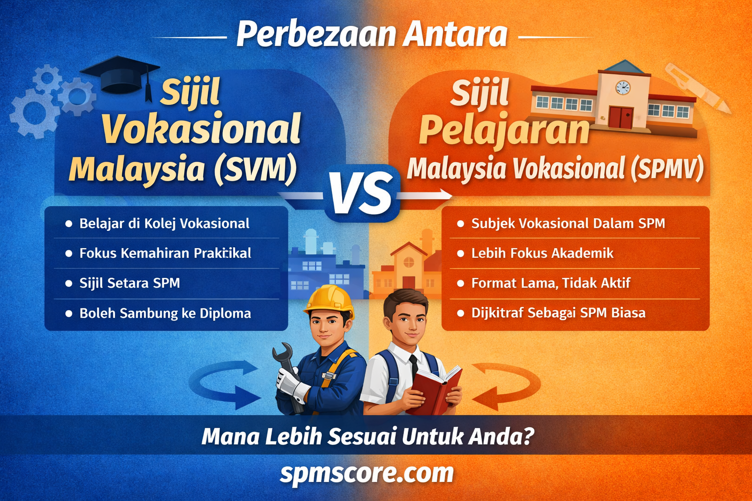 Perbezaan Antara Sijil Vokasional Malaysia (SVM) dan Sijil Pelajaran Malaysia Vokasional (SPMV)