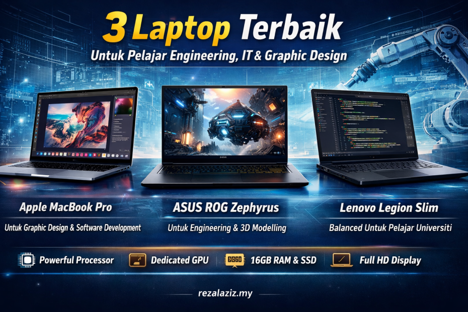 3 Laptop Terbaik Untuk Pelajar Engineering, IT & Graphic Design