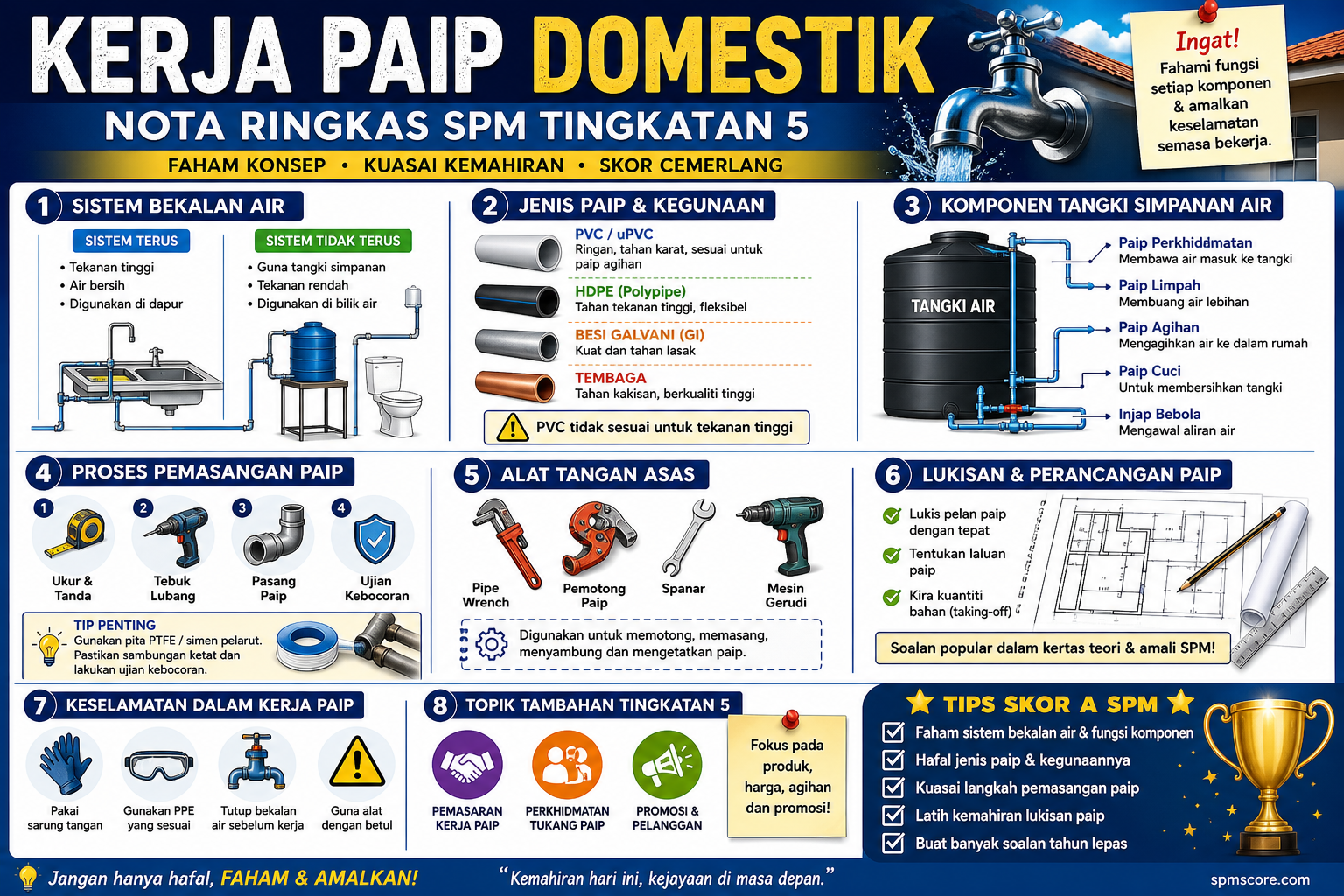 Nota Ringkas Kerja Paip Domestik (SPM Tingkatan 5)