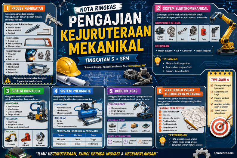 Nota Ringkas Pengajian Kejuruteraan Mekanikal (SPM Tingkatan 5)